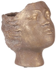 Betónový obal na kvetináč hlava, medená, pr. 14 cm, 18 x 14 x 19 cm