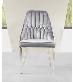 ELEGANTNÁ STOLIČKA DESIREE ŠEDÁ + NEREZOVÁ OCEĽ