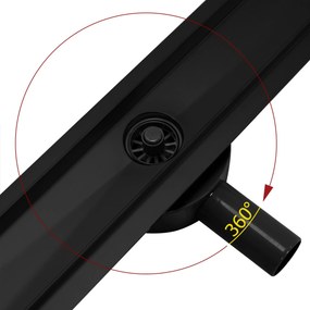 Odtokový žľab REA GREEK 90 cm, čierna matná