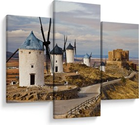 Obraz - Veterné mlyny Consuegra, Španielsko (90x60 cm)