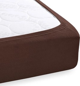 Froté napínacie prestieradlo FR-026 Čokoládovo hnedé 200 x 200 - výška 20 cm