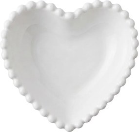 Keramická mištička v tvare srdca s perličkovým okrajom - 10*10*4 cm