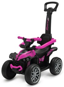 Detské odrážadlo Baby Mix Mega Prime EVA svodiacou tyčou, ružové