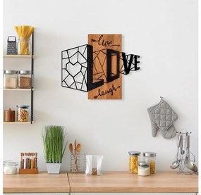 Nástenná dekorácia 68x58 cm láska drevo/kov