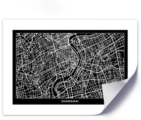 Gario Plagát Plán mesta Šanghaj Farba rámu: Bez rámu, Veľkosť: 30 x 20 cm