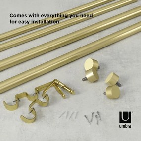 Oceľová roztiahnuteľná dvojitá garniža 168 - 305 cm Cappa - Umbra