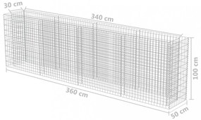 Gabiónový vyvýšený záhon pozinkovaná oceľ Dekorhome 270x50x50 cm