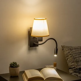 Brilagi - LED Nástenná lampa NUBILA 1xE27/25W/230V+LED/3W čierna/svetlohnedá