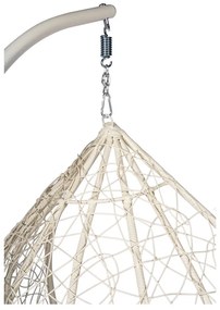 Krémovobiele závesné kreslo z umelého ratanu Bonami Selection Noela