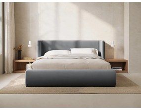 Sivá čalúnená dvojlôžková posteľ s úložným priestorom s roštom 140x200 cm Jason – Windsor &amp; Co Sofas