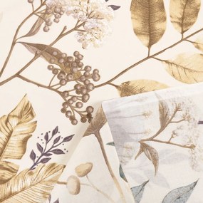 Biante Bavlnený záves Sandra SA-544 Jesenné vetvičky na krémovom 150x220 cm