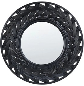 Okrúhle nástenné zrkadlo ø 60 cm čierne TIERGA Beliani