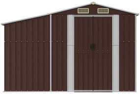 Záhradná kôlňa hnedá 277x192,5x179 cm pozinkovaná oceľ