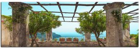 Obraz na plátne - Staroveká záhrada na morskom pobreží - panoráma 5249A (120x45 cm)