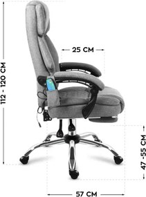 Masážne kancelárske kreslo Boss 6.0 sivé