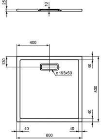 Sprchová vanička Ideal Standard Ultra Flat New 800x800x25 mm alpská biela hladká T446601