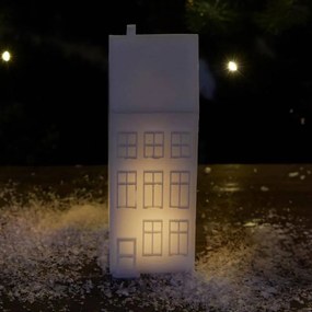 SIRIUS LED mestský dom z Kodane, Nyhavn, biely, 6x6x17,5 cm