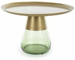Konferenční stolek Tiffany 70 cm matný zlatý/zelený
