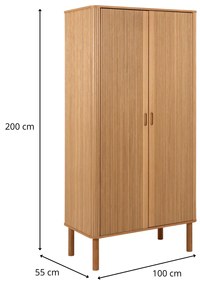 Šatní skříň Langley lakovaný dub přírodní