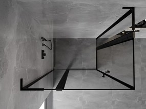 Mexen, Mexen Mist L Duo výklopný sprchový kút 110 x 100 cm, čierny rám - 8A4L-110L-100P-70-70
