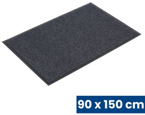Odolná vstupná kobercová rohož s PVC, 90 x 150 cm, sivá