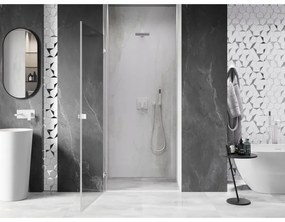 Mexen, Mexen Lunar-B Otočné ľavé sprchové dvere 60 cm, transparentné, biele - 832-060-000-20-00-L