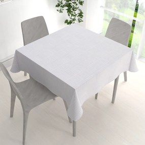 Biante Veľký dekoračný štvorcový obrus Monako PM-124 Pruhovaná šachovnica biela 280x280 cm