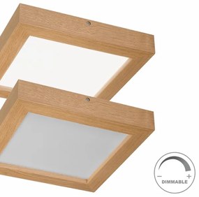 Brilagi-LED Stmievateľné svietidlo WOODY FRAME LED/24W/230V dub 30x30 cm IP44 + DO