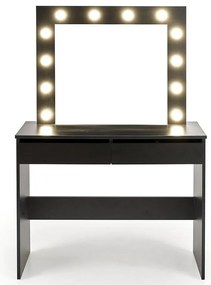 Toaletný stolík Hollywood čierny + LED