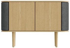 Nízka komoda v dekore duba v antracitovo-prírodnej farbe 109x75 cm Treasures – UMAGE