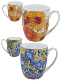 Hrnčeky 450 ml - set 2 ks Vincent van Gogh Slnečnice + irisy, CARMANI