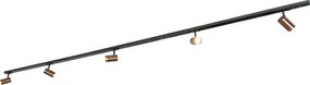 Moderný 1-fázový koľajnicový systém vrátane 5 Wi-Fi GU10 tmavo bronzových - Jeana