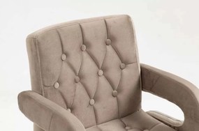 LuxuryForm DESIGN Barová stolička BOSTON VELUR na zlatej hranatej podstave - latte