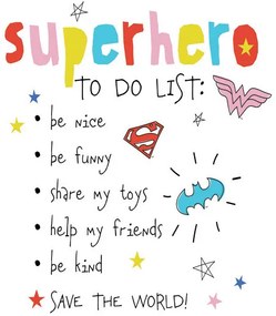 Umelecká tlač Superhero - to do list