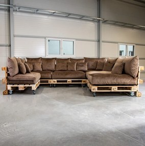 Golden Garden Paletové sedenie GG92/1 - Podsedáky a Vankúše "FIT IN" 120cm x 80cm x 15cm - penový granulát - capuccino