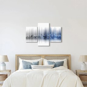 Obraz - Panoráma mesta, modro-šedé (90x60 cm)