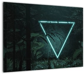 Obraz - Neónový trojuholník v jungli (70x50 cm)