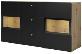 Komoda Barly BM26 (dub artisan + čierna matná). Vlastná spoľahlivá doprava až k Vám domov. 1118125