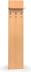 Vešiaková stena PRIMO WOOD, 3 háčiky, polica, roky zvisle, buk