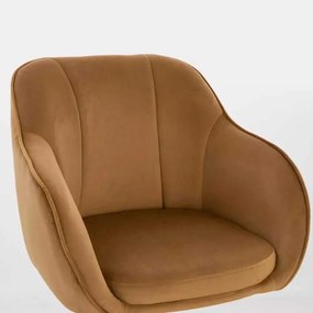 LuxuryForm DESIGN Stolička AVOLA VELUR na čiernom kríži - medová