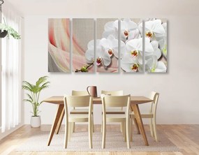 5-dielny obraz nádherná orchidea