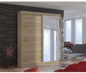 Šatní skriňa so zrkadlom SABRINA 180x215 cm dub sonoma