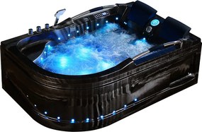 Terra Hydromasážna vírivá vaňa VENEZIA 761R 180x120 PRAVÁ ČIERNY MRAMOR s ohrevom vody