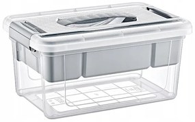 Organizér, úložný box 2v1, multifunkčný, biely STORMAX – 9 l, 35 x 23 x 17 cm