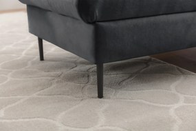 Rozkladacia rohová sedačka Taila Mini pravá - šedý zamat Velluto 18 / čierne nožičky