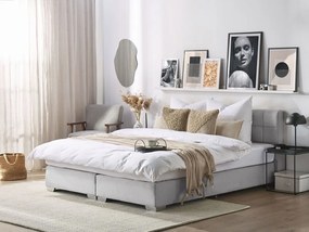 Manželská posteľ Boxspring 180 cm ADIR (s matracmi) (svetlosivá). Vlastná spoľahlivá doprava až k Vám domov. 1007076