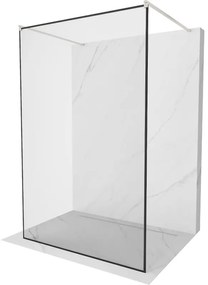 Mexen Kioto, sprchová zástena Walk-In 100 x 200 cm, 8mm sklo čierny vzor, brúsená oceľ profil, 800-100-002-97-70