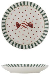 Biely dezertný tanier s vianočným motívom z kameniny ø 16 cm Yule – Bloomingville