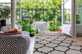 Koberec SIZAL FLOORLUX 20608 strieborný / čierny