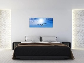 Obraz - Čajka nad morom (120x50 cm)